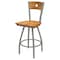 Holland Bar Stool Co 36" Swivel Counter Stool, Nickel Finish, Med Back, Med Maple Seat X830 - alternate 1
